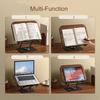 360° Rotating Base Book Stand Foldable Laptop Holder Multi-Function Reading Rack  Desktop Riser
