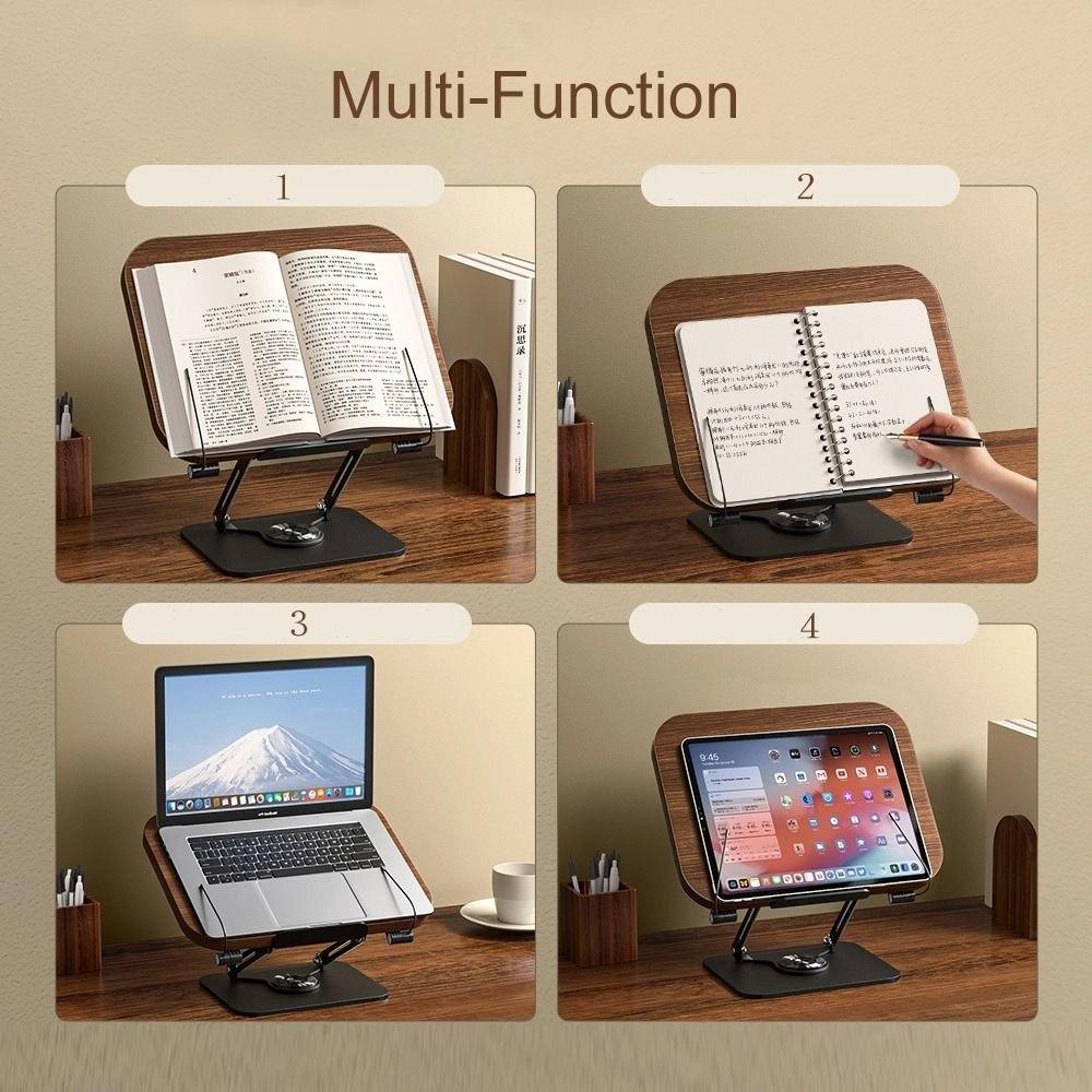 Foldable Reading Rack Solid Wood Laptop Holder Multi-Function Book Stand Desktop Riser