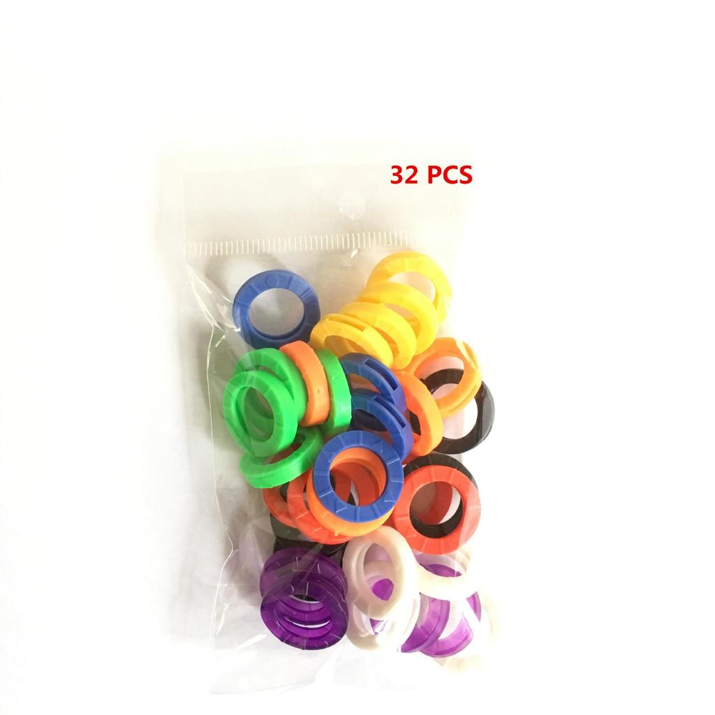 10pcs 24pcs 32pcs Color Key Sleeve Mixed Color Soft Silicone Elastic Key Ring DIY Key Pendant Marking to Distinguish 2030