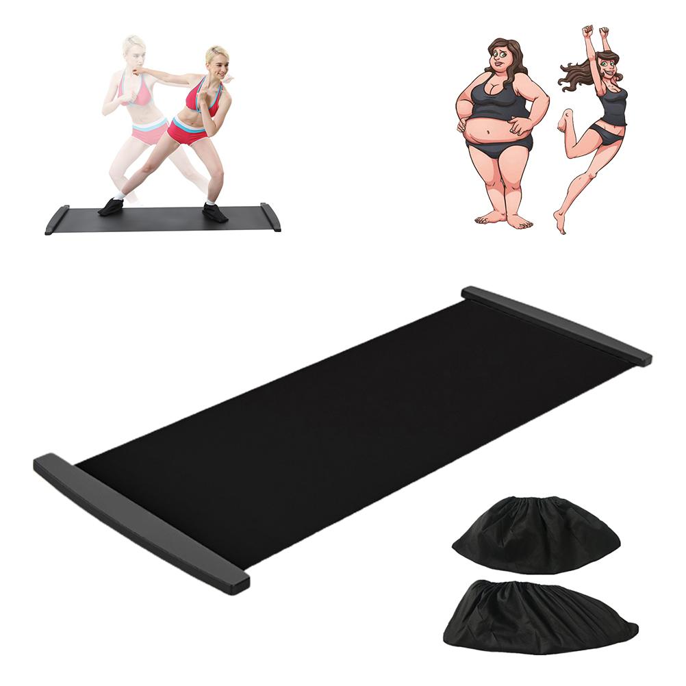Slide Board with Shoe Cover Slimming Exercise Guide Slide Mat for Leg Pot Training Fitness and Athletic Training