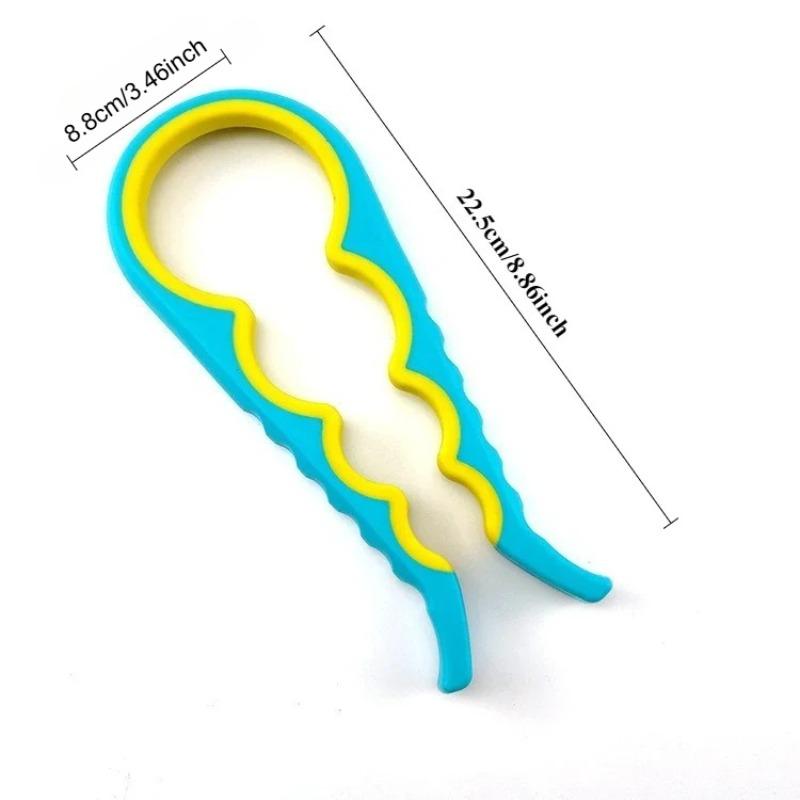 Multifunkční otvírák 4 v 1 - Otvírák na lahve, Odstraňovač víček sklenic & Twister na uzávěry, Protiskluzová rukojeť na plechovky, nápoje, sklenice