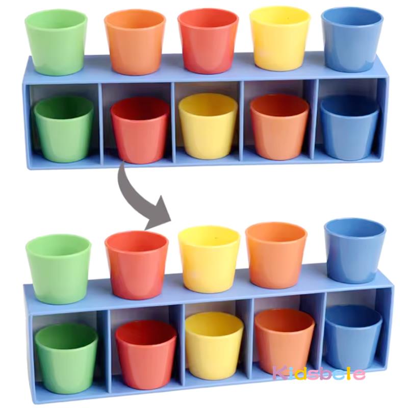 Kids Multicolored Cups Matching Game Challenge Intelligence Activity Group Party Guessing Game Montessori Early Educational Toy