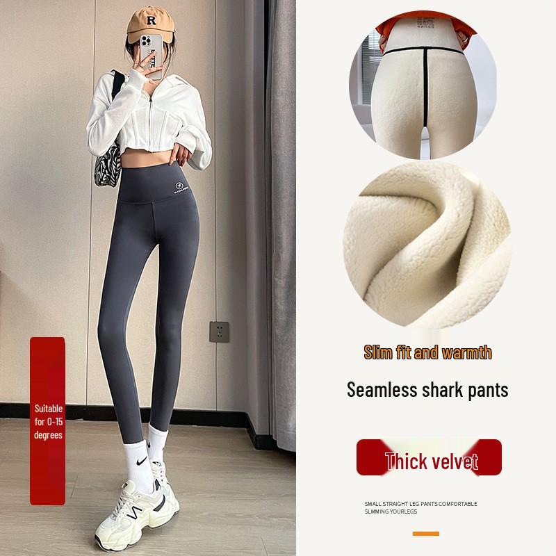 

Women s Thick Velvet Lamb Wool Winter Yoga Pants - Warm, Tight, Cloud Base Layer Barbie Style XXL (140-160 lbs)