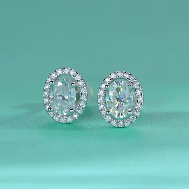 Oval CZ Stud Earrings Dainty Versatile Ear Stud Girls Earrings Minimalist Bridal Wedding Accessories Trendy Jewelry Bulk