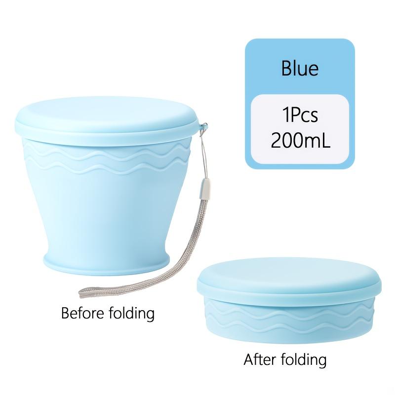 

1PC Collapsible Silicone Travel Mug, 6.76oz Foldable Cup for Camping Hiking, Reusable Coffee Tea Cup Outdoor Essential Gift синій
