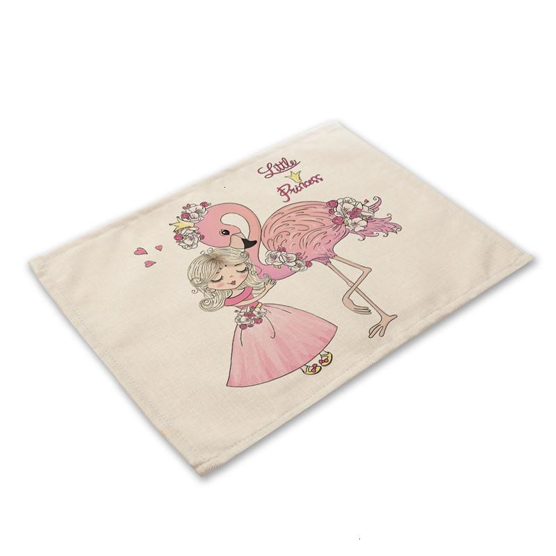 

Cute Girl Linen Pad Pattern Kitchen Placemat Kawaii Coaster Bowl Cup Mat Dining Table Mats 45*30cm Home Decor 2pcs 30x45cm