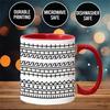 Hidden Message Coffee Mug - Sarcastic Novelty Cup with Black Geometric Design, Hand Wash Only, Funny Office Gag Gift , Coffee Cup