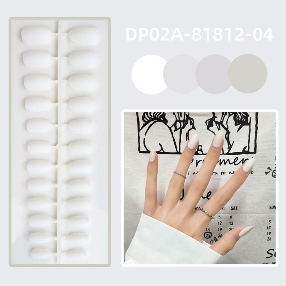 Detachable Solid Color Fake Nails Wearable Press-on Nails New Short Round Head False Nails  Women