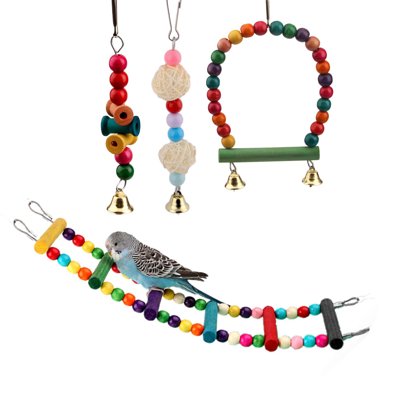 

6 Pcs Bird Toys, Bird Swing Toy Colorful Chewing Hanging Hammock Swing Simple Small String Bird Toys for s, Conure