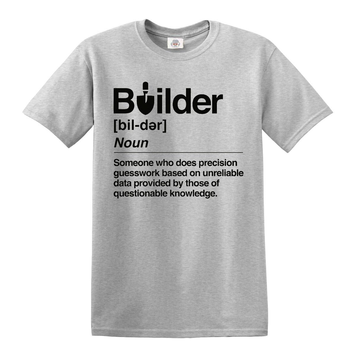 Builder Defined Labourer Profession T-Shirt Funny Gift Novelty Top Tee S разноцветный