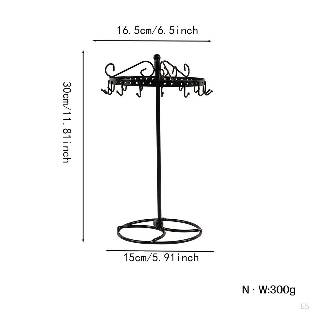 Necklace Holder Metal Jewelry Display Stand Rotating Organizer for Pendant