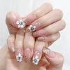 Retro Camellia Long-Length False Nails - Sweet Pure Desire Style Nail Art Patches