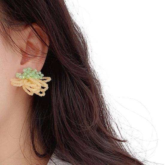 Handmade Beaded Earrings Boho Beaded Flower Earrings Floral Drop Earring Women's Summer Beach Jewelry