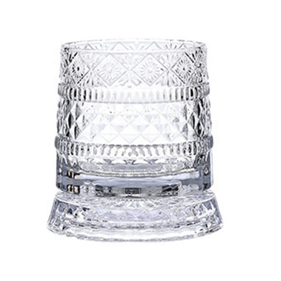 Whiskyglas mit leuchtender Basis 360 Grad drehbarer Whisky Tumbler 260ml Bleifreies Glas Einzigartiges Geschenk für Papa Geburtstag Feiertag
