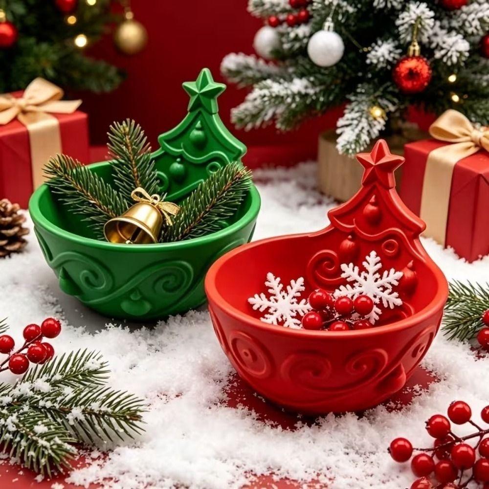 Practical 3D Printed Christmas Tree Storage Box Large Capacity Decorative Jewelry Storage Tray Plastic Entrance Key Tray Office