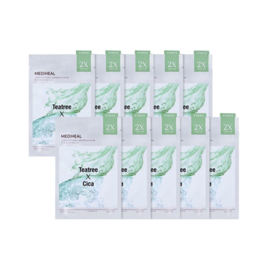 MEDIHEAL Derma Synergy Wrapping Trouble Soothing Sheet Mask 10pcs