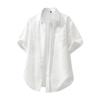 Nuova Camicia Estiva Casual da Uomo a Maniche Corte Vintage Usurata Tinta Unita Stampa Hawaiana Top da Spiaggia Blusa alla Moda