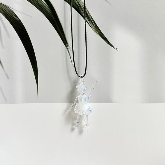 Clear Ballerina Pendant 3D Hand Blown Glass Ballet Dancer Hanging Accessories for DIY Earring Necklace Bracelet Keychain