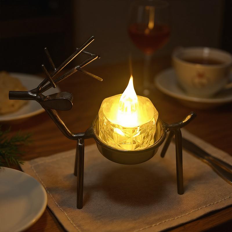 1PC Handicrafts Durable Candle Holders Home Iron Tabletop Sturdy Atmosphere Deer Decoration Ornaments