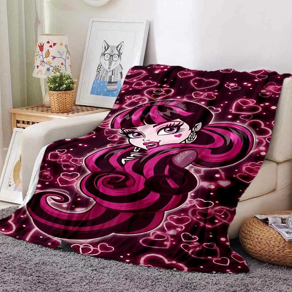 1Pc Monster High Starry Night Blanket For Couch Bed Plush Cozy Fuzzy Blanket Super Soft Warm Blankets For Fall And Winter 091828