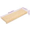 VidaXL Stair Carpet 10 Pieces 65 X 21 X 4 Cm Cream Rectangular Edge 149823