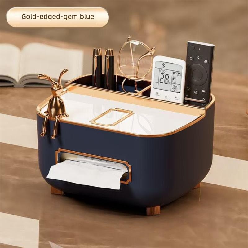 Multi-Functional Rabbit Tissue Box | Storage & Remote Holder | Desktop Organizer for Home Office чёрный