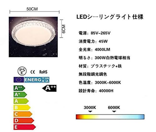 LED Ceiling Light, Starry Sky Effect, 45W, Dimmable, Color-Changing, for Rooms 8-10 Tatami Mats, Night Light Mode, Memory Function, Warm White,