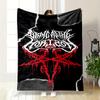 Stylized Gothic Lettering with Red Motif Printed Flannel Blanket for Bedroom, Living Room, Sofa, and Nap