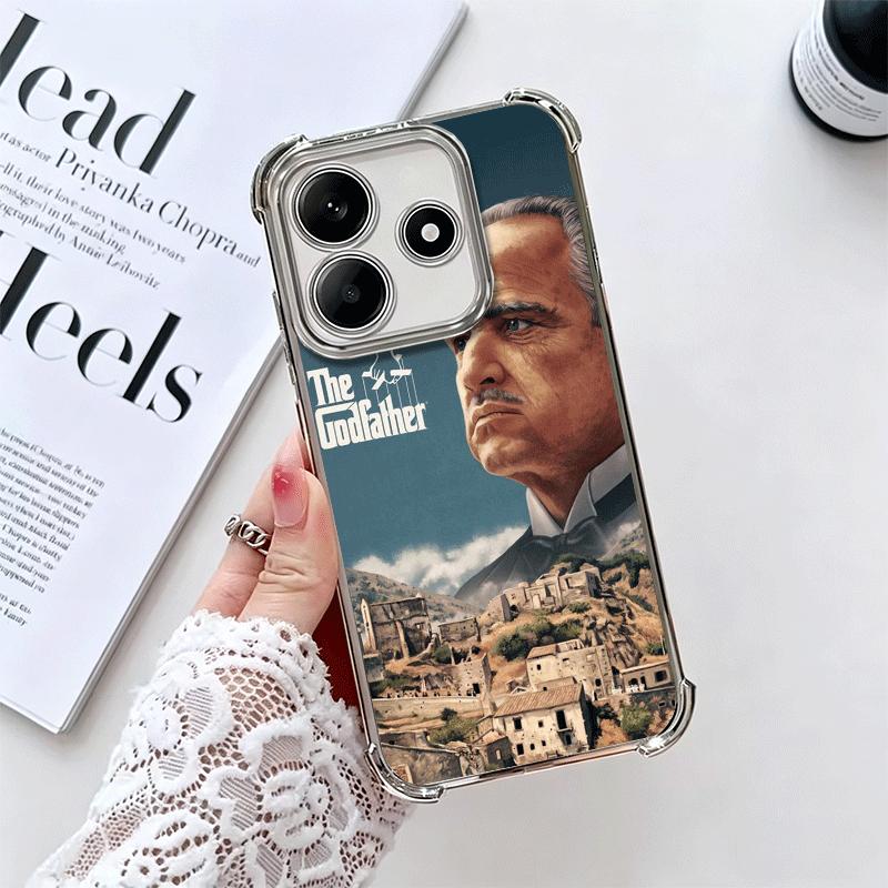 

The Godfather TV Soft Phone Case For Xiaomi Redmi Note 14 15 Pro Plus 13 12 11S 11T 5G 10 9S 9 Plating Anti-Fall Fundas Redmi Note 12 5G