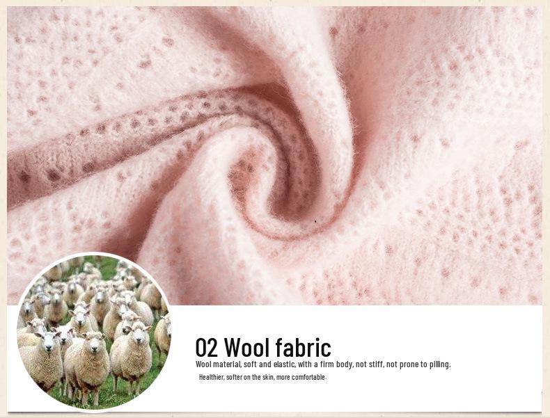 Women's Cashmere Cowl Neck Warmer Wool Pullover Scarf, Solid Color, Versatile, Warm, Hollow-Out Design