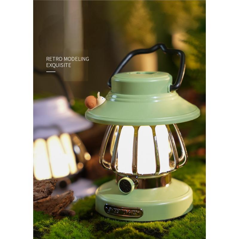 Camping Lamp Retro Camping Lamp Rechargeable Portable Camping Lamp Atmosphere Lamp