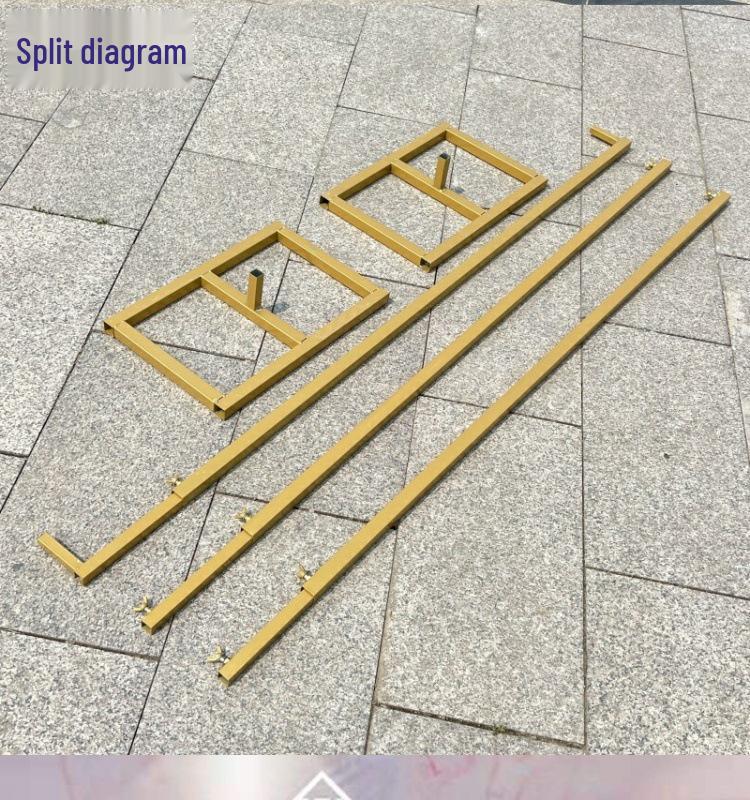 Golden Telescopic Wrought Iron Wedding Arch Stand for Stage Decoration