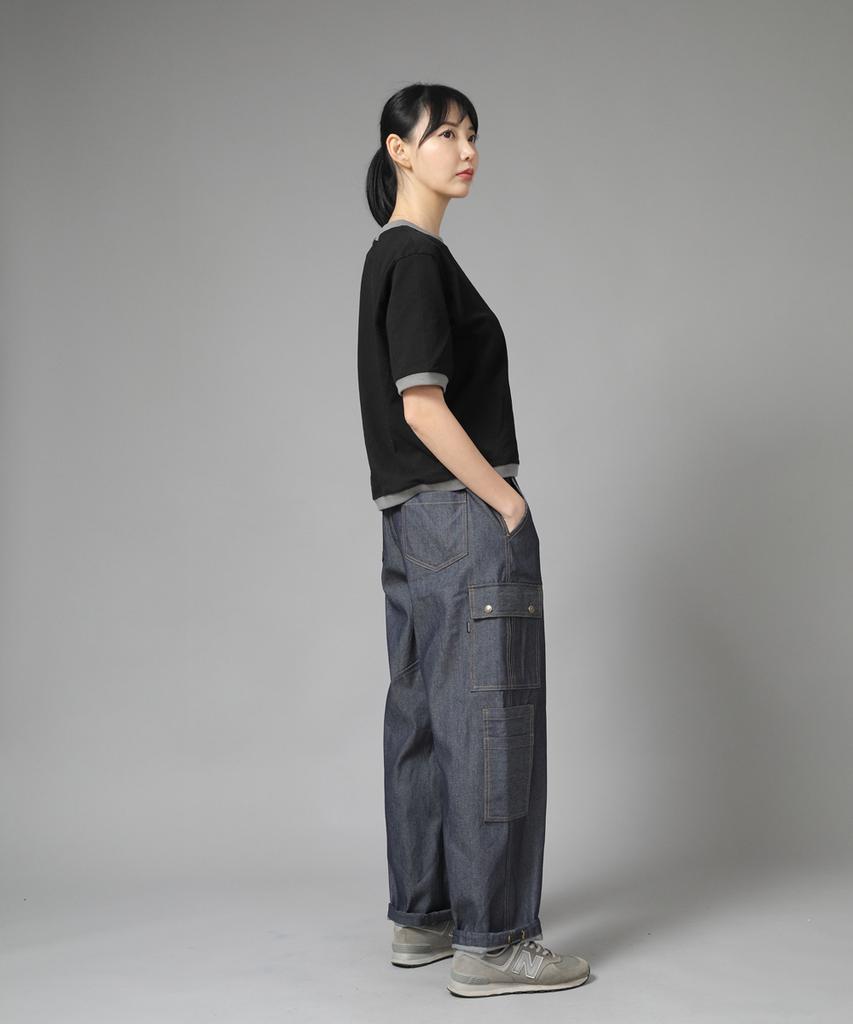 Seinteukeulu Double Cargo String Jogger Pants Dcj-338 Denim Light Indigo