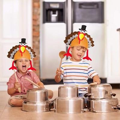 Thanksgiving Kostümzubehör Plüsch-Truthahn-Hut Kopfbedeckung Henne Auge Hühnerbein Stirnband