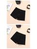 Women's High Waist Black Denim Shorts - 2025 Korean Style, Elastic, Slimming, Rolled Hem, Trendy Summer Hot Pants