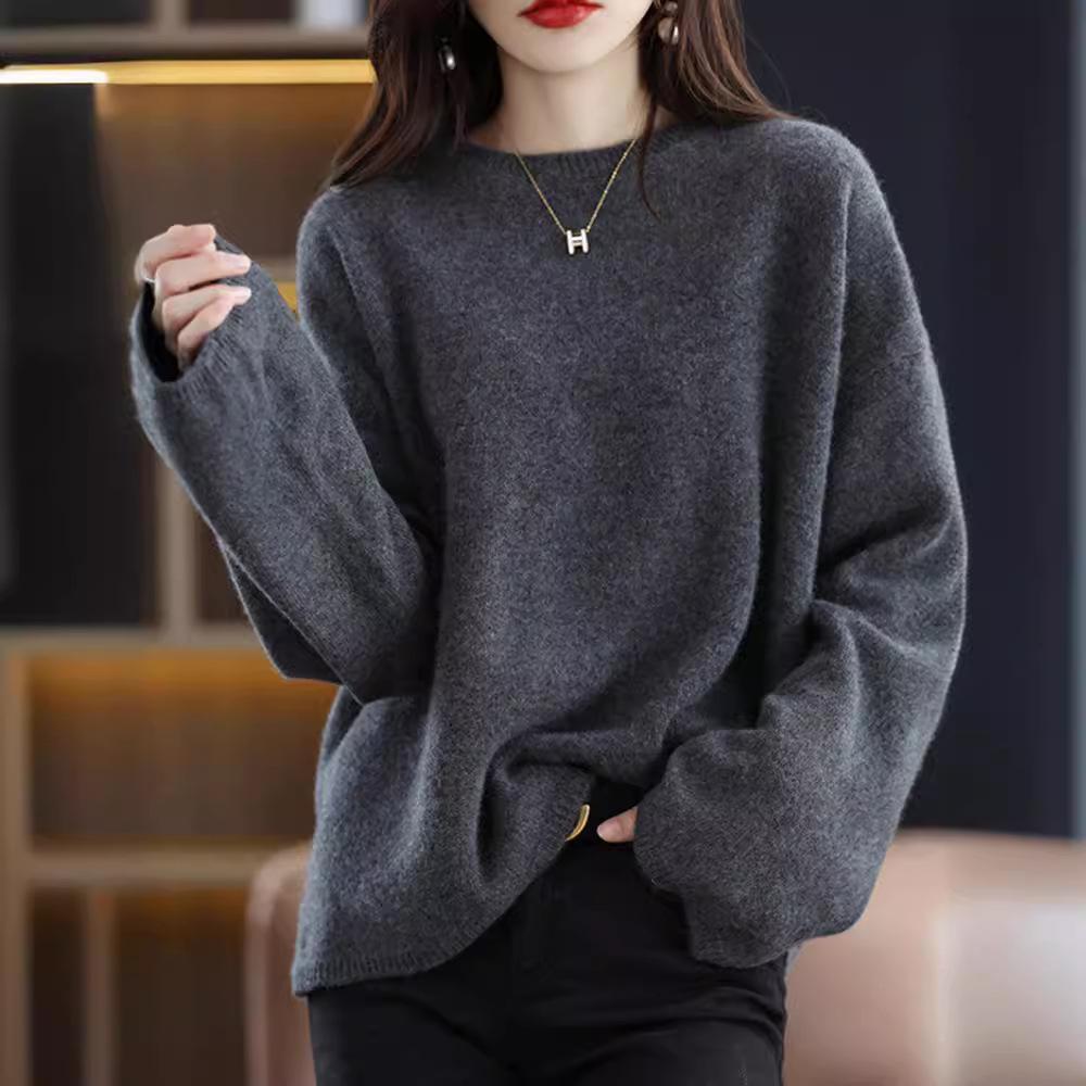 Autumn/Winter Women's Knitted Knitted Pullover Sweater Warm Loose and Slim Long Sleeve Top