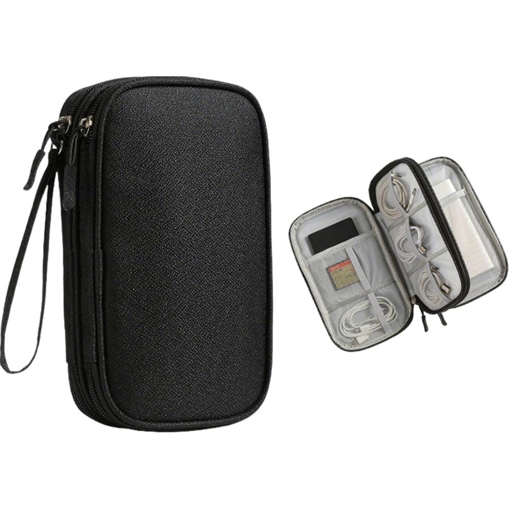 

Data Cable Storage Bag Travel Storage Bag Portable Waterproof Double-layer Storage Bag Wire Storage Box чёрный