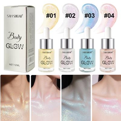 4 Color Diamond Highlighter Powder Oil Waterproof High Gloss Glitter Body Bronzer Highlight Oil Lasting Face Contour Illuminator