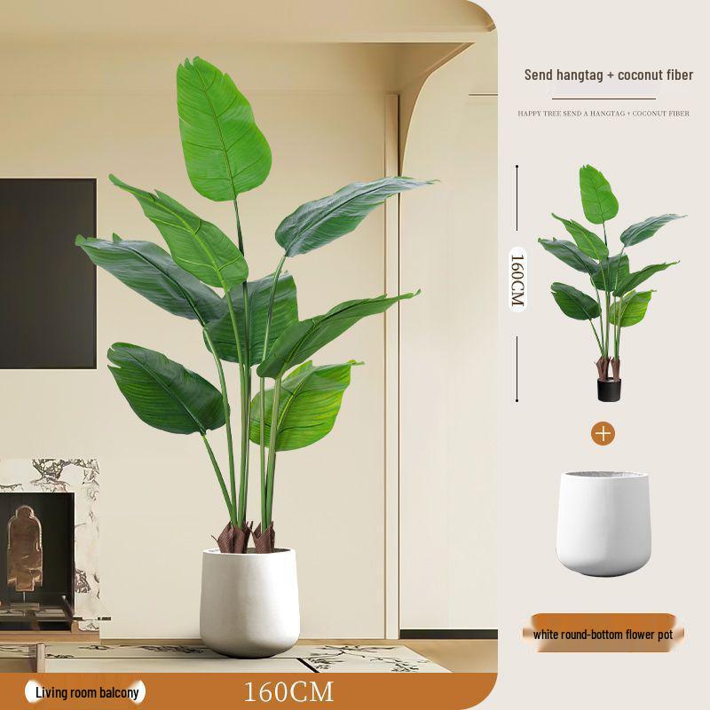 Large Faux Bird of Paradise Tree - Indoor Living Room Floor-Standing Luxury Green Plant Decor
