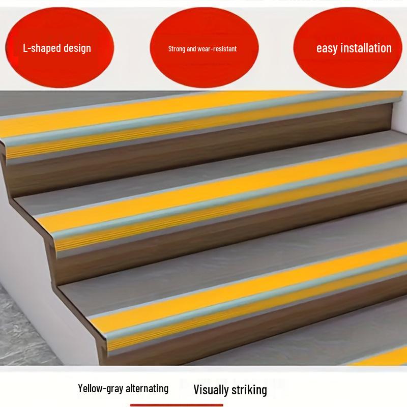 L-Shaped PVC Anti-Slip Stair Edge Trim for Indoor & Outdoor Steps