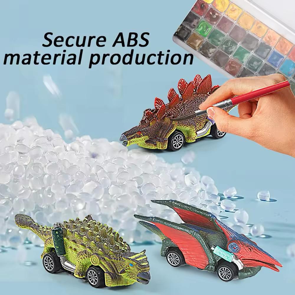 6pc dinosaur toy toy car, interactive game with Tyrannosaurus rex spring, can be used as a gift for holidays, Easter, Halloween