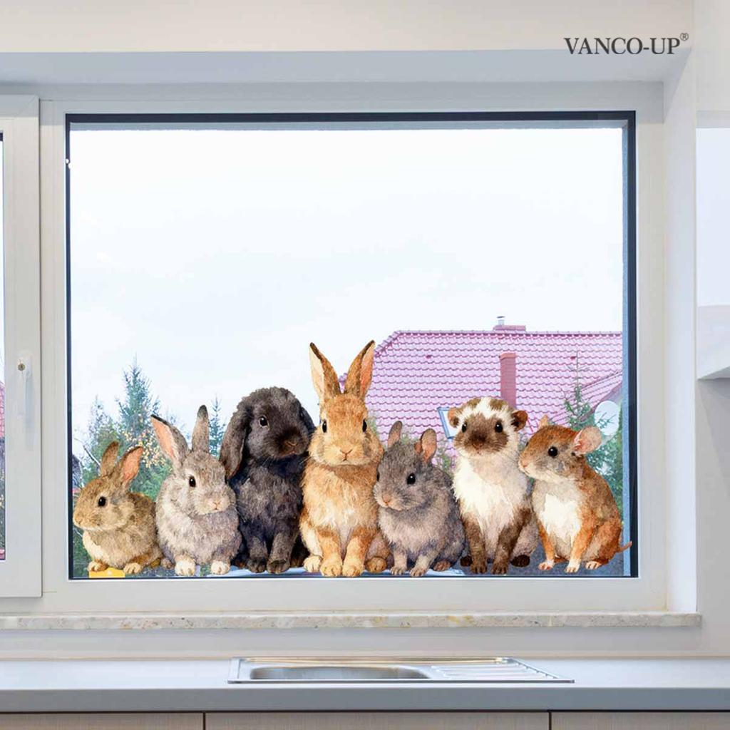 Creative Cartoon Animal Butterfly Static Window Stickers, No Glue Removable Glass Decals for Home Decor