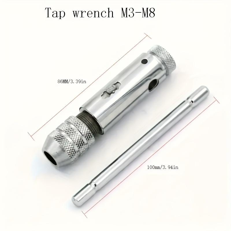 1pc Adjustable Ratchet Tap Wrench, Durable Steel Hand Tool, M3-M8 Sizes, Industrial Grade, for Threading and Deburring [Zixian]