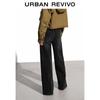 UR 2025 Winter Women's Wide-Leg Denim Pants with Belt