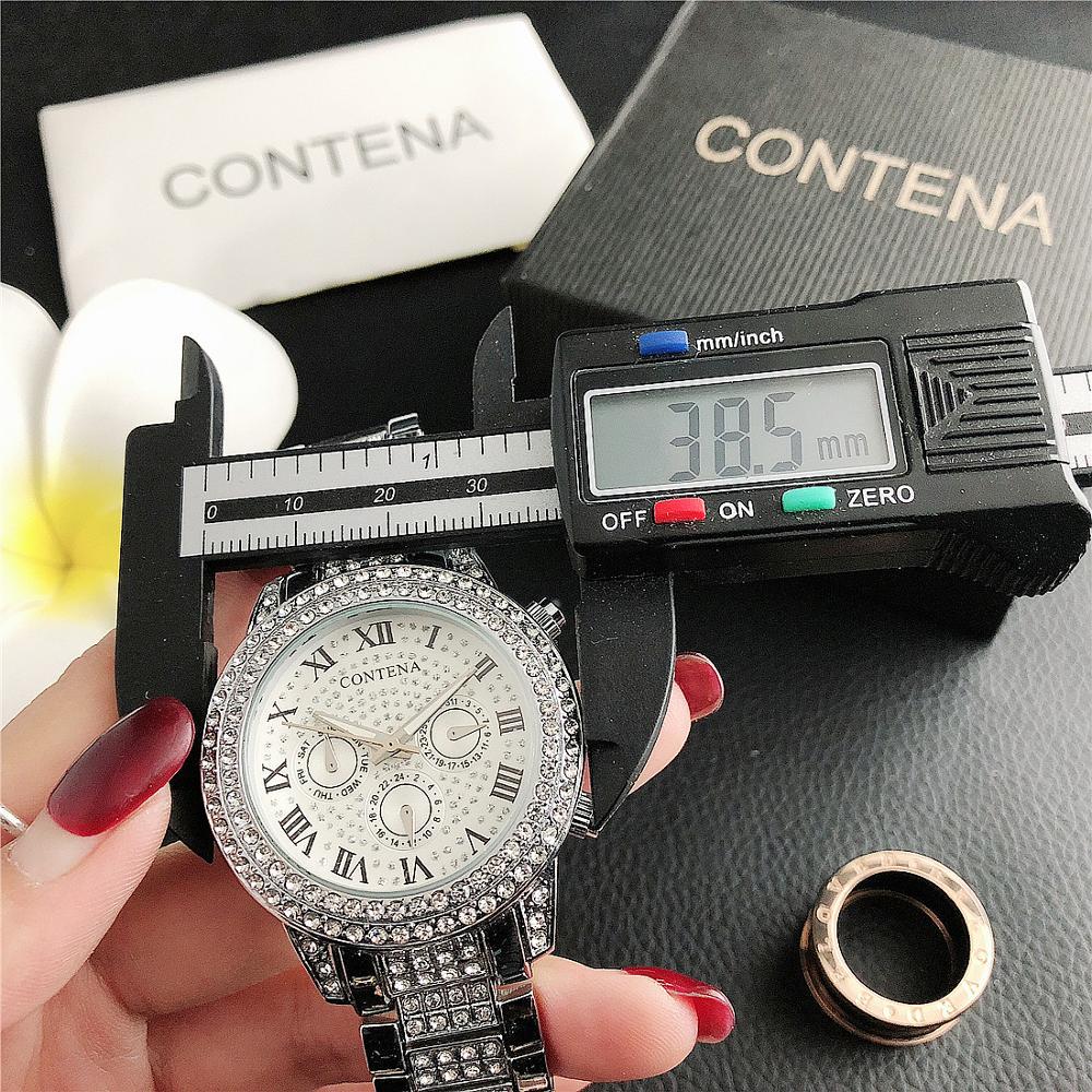 Luxury Gold Watch for Women Geneva Brand New Ladies Quartz Watch Full Stainless Steel with Rhinestones Elegant Wristwatch G