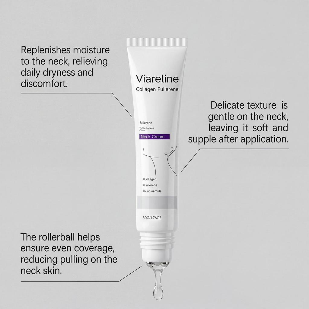 VIARELINE Collagen Neck Cream - Softens, Moisturizes & Hydrates Daily.