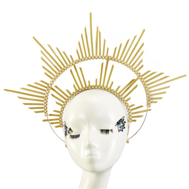 

Goddess Headpiece Mary HaloCrown Lolita Headband Spiked Crown Headpiece 1 золотий