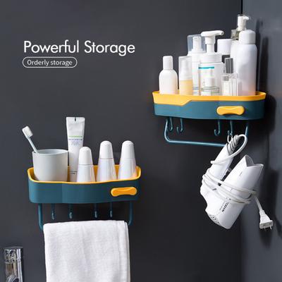 Hollow Bathroom Rack Rounded Edge Plastic Space Saving Shower Shelf for Bathroom