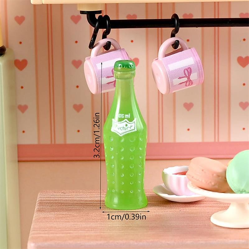 10Pcs Miniature Food Model Toy Sprite Soda Bottle 1:12 Dollhouse Accessory Kids Toy Dollhouse Kitchen Ornaments Photography Prop