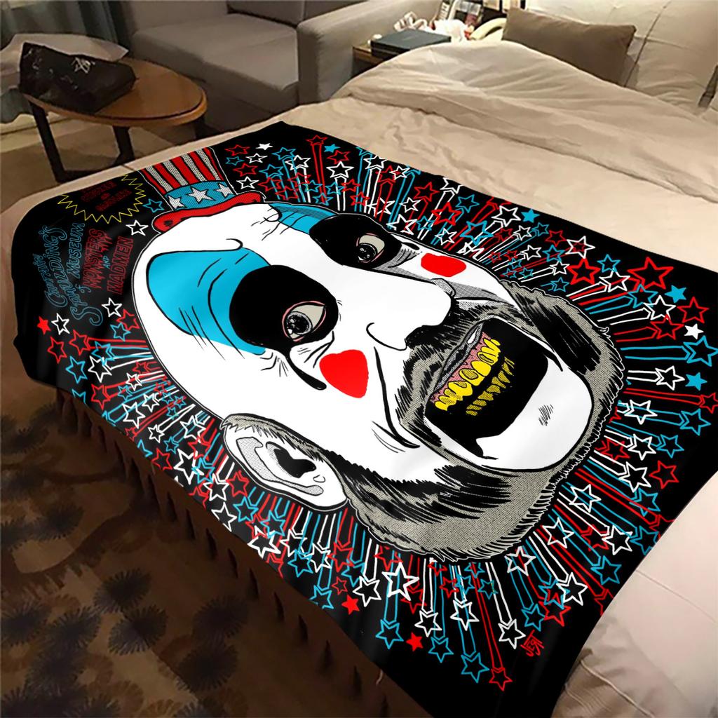 Captain Spauldings Museum Monsters Madmen Clown Blanket Perfect All Seasons Soft Comfortable Sofa Office Nap Travel Festive Gift